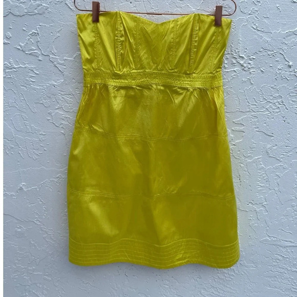 Calypso Womens St Barth Silk Topless Mini Dress Yellow Sz 10 - Picture 11 of 11